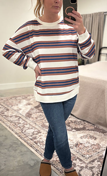 SPENCER STRIPED CREWNECK