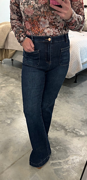 RISEN FLARE PATCH POCKET JEANS