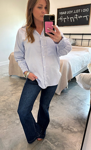 DREW PINSTRIPE BLOUSE