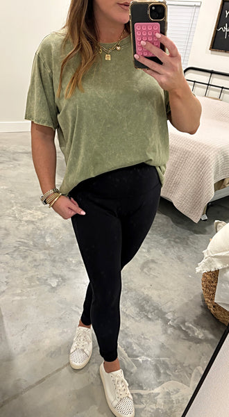PLUS WASHED OLIVE TEE