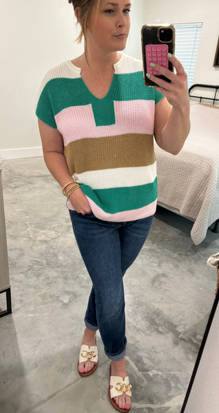 LORAL GREEN SWEATER TOP