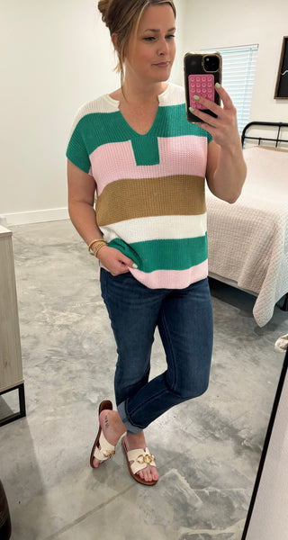 LORAL GREEN SWEATER TOP