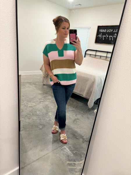 LORAL GREEN SWEATER TOP