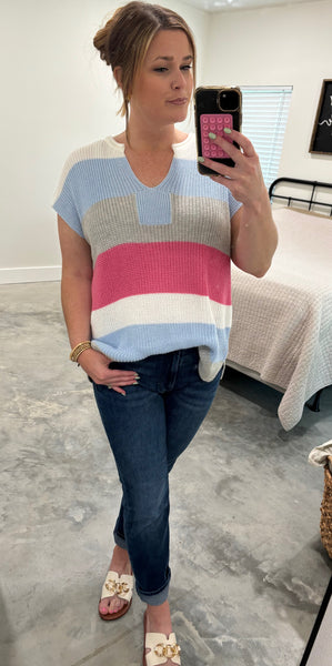 LORAL BLUE SWEATER TOP