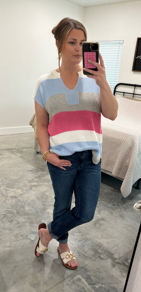 LORAL BLUE SWEATER TOP