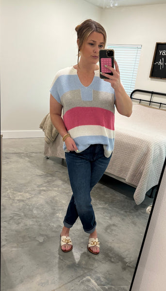 LORAL BLUE SWEATER TOP