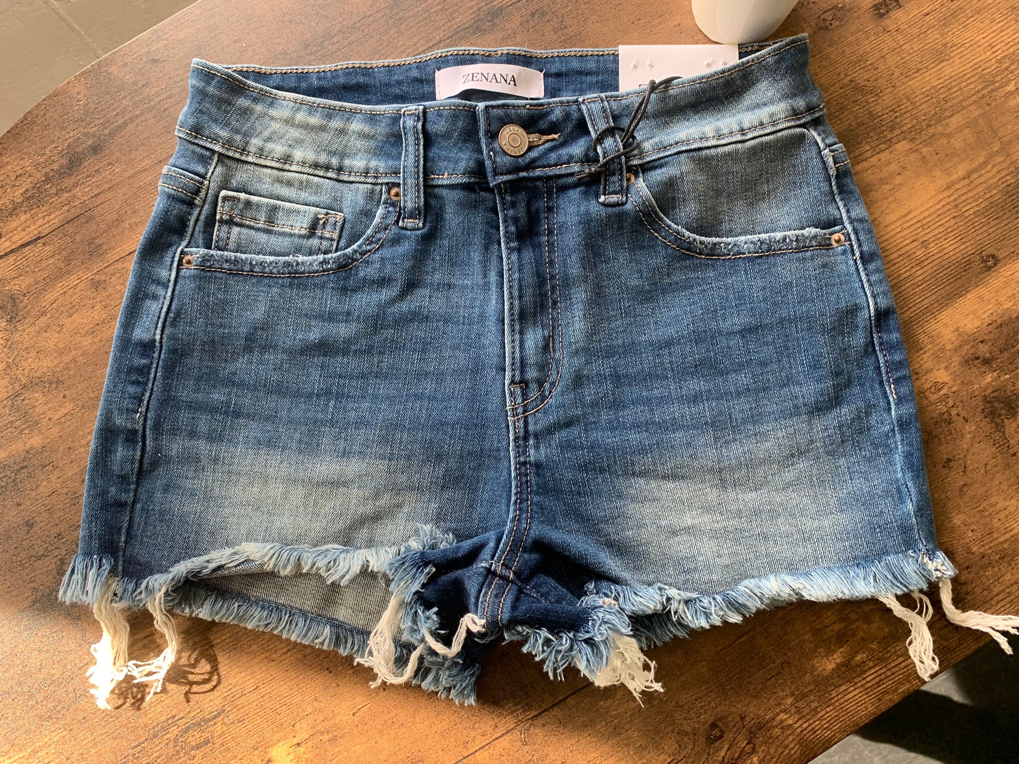 DANI DENIM FRINGE SHORTS