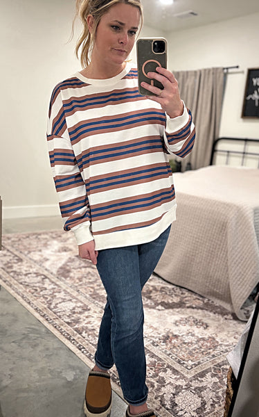 SPENCER STRIPED CREWNECK