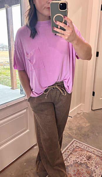 ROSY RELAXED RIBBED TOP