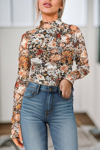 FLORAL MESH BLOUSE