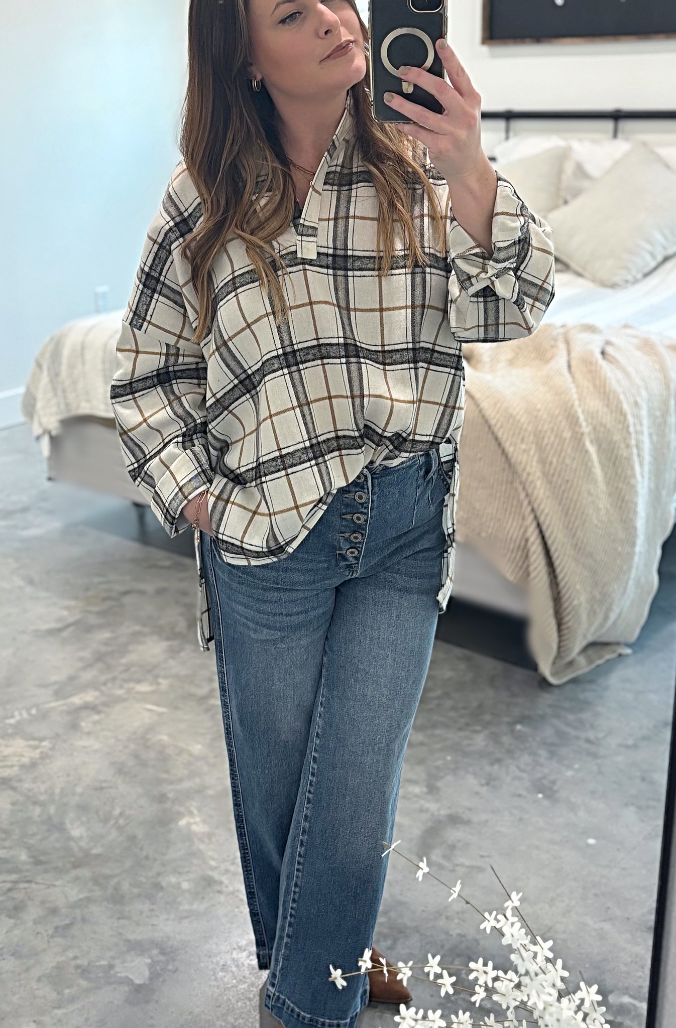 TAMARA PLAID TOP