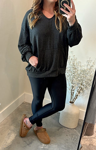 TERRY CHARCOAL PULLOVER