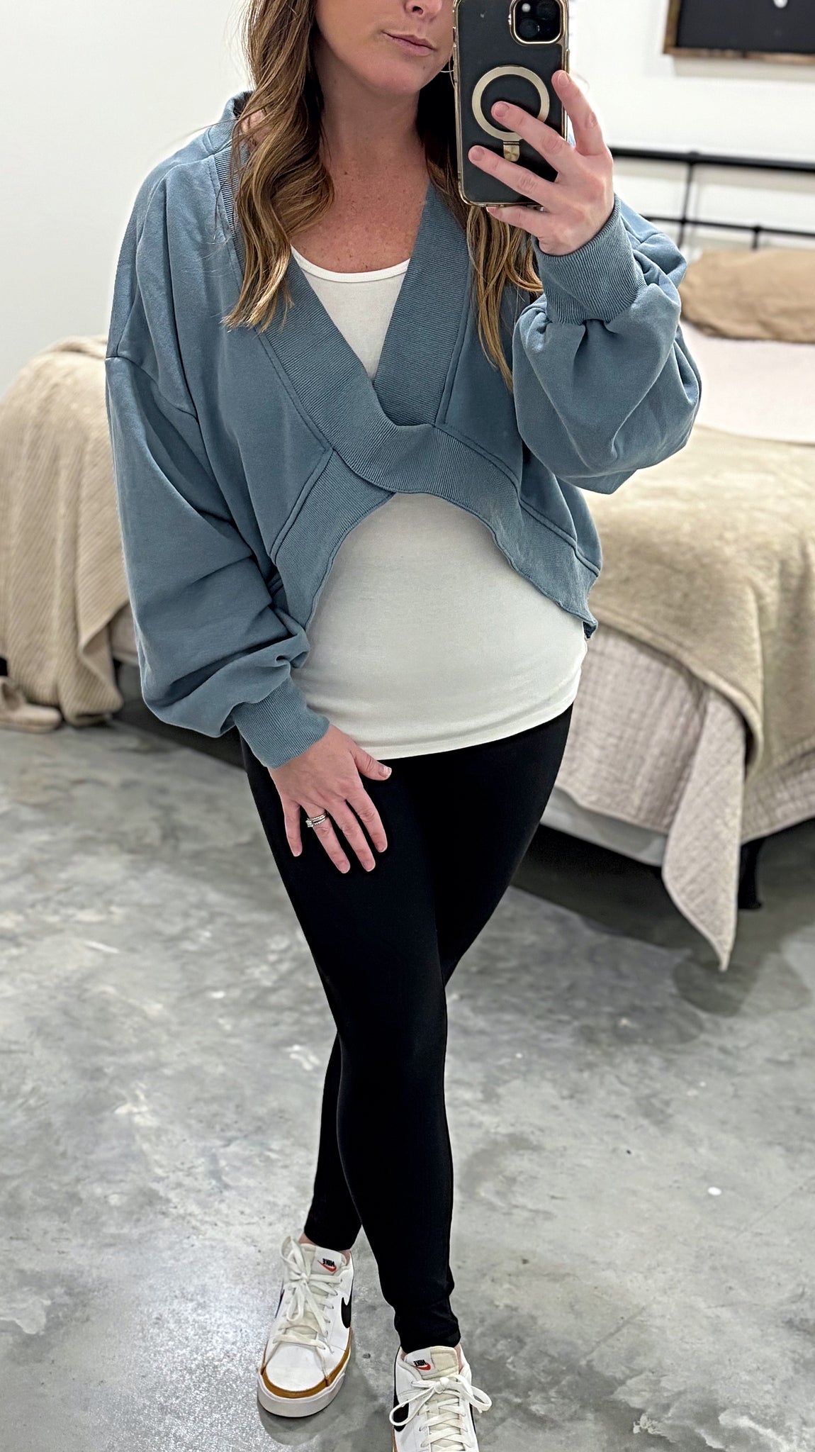 DUSTY BLUE REVERSIBLE SWEATSHIRT