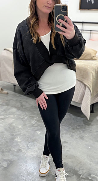 BLACK REVERSIBLE SWEATSHIRT