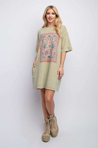 FADED SAGE T-SHIRT DRESS |Restock|