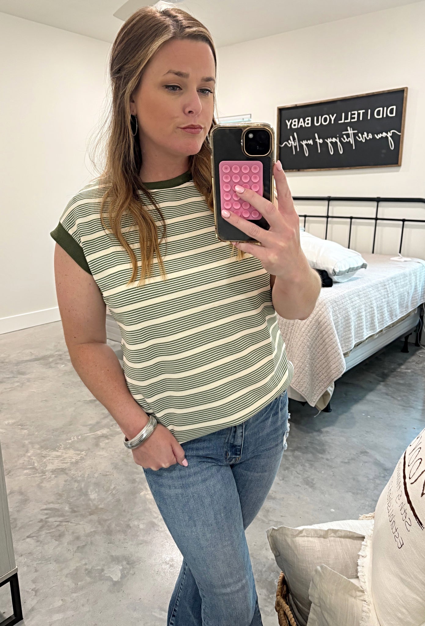 SPENCER STRIPED CONTRAST TOP