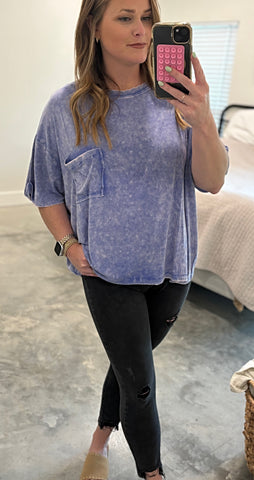 WASHED INDIGO TEE